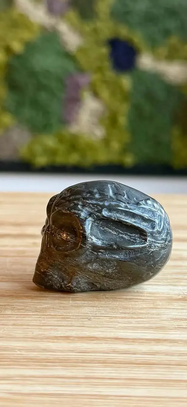 Pyrite Natural Stone Alien Crystal Skull Figurine